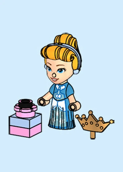 Türchen 1: Cinderella mit Diadem und Geschenk LEGO Disney Princess Adventskalender 2026