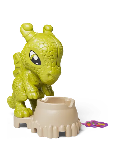 VC163 Жовто-зелений дракончик на бежевому вулкані Kinder Дракони 2025 VC163 Жовто-зелений дракончик на бежевому вулкані Kinder Дракони 2025