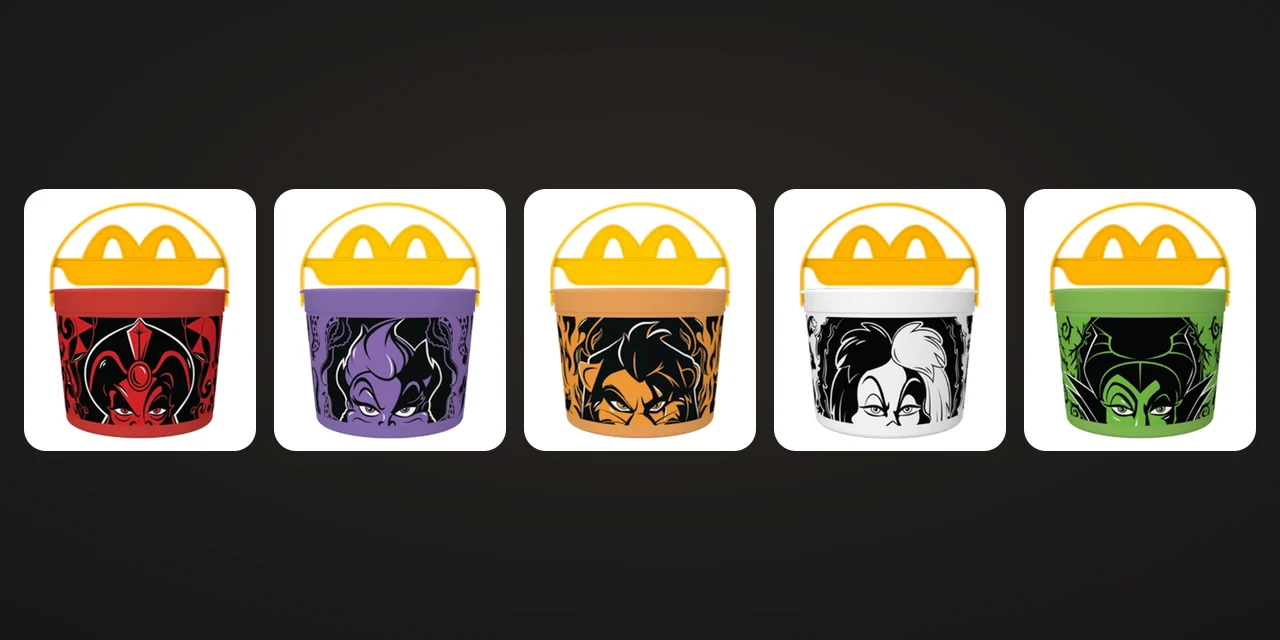 Boo Buckets 2026: McDonald's 5 Disney Villains pails from 20 October ...