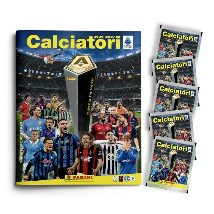 Album Calciatori Panini 2026-2027 con cinque bustine di figurine