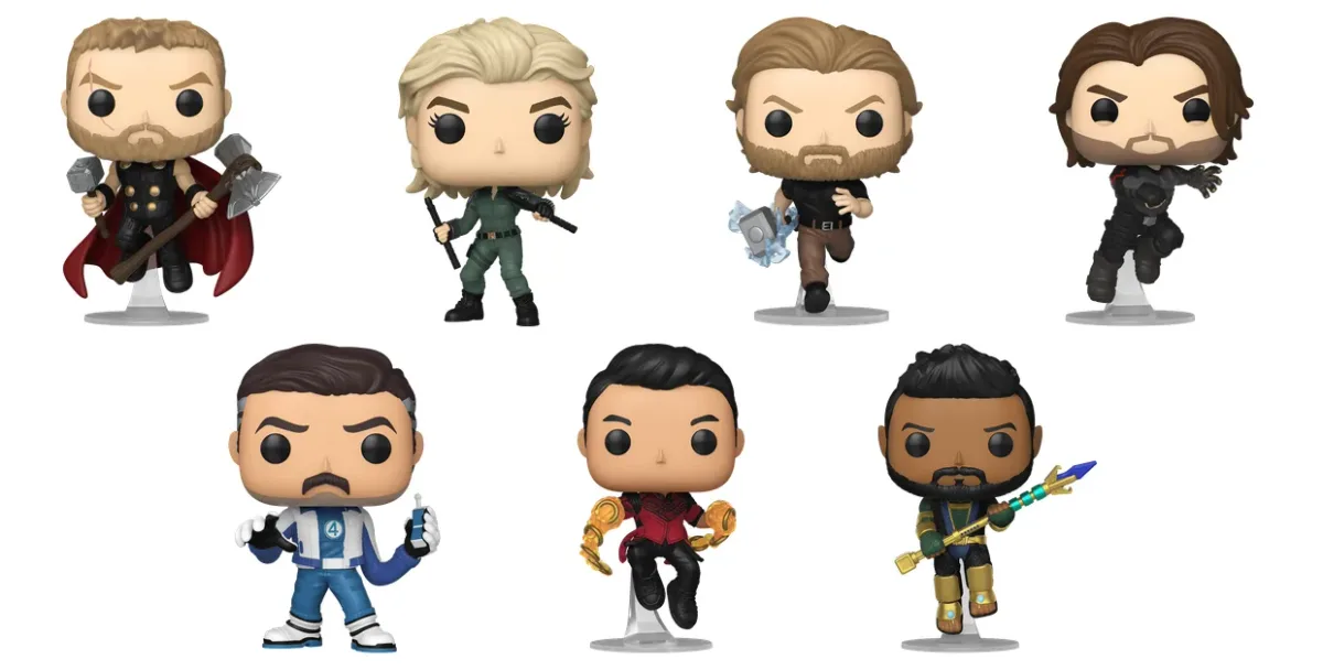Funko Pop Avengers: Doomsday: Thor, Yelena Belova, Steve Rogers, Bucky Barnes, Mister Fantastic, Shang-Chi and Namor