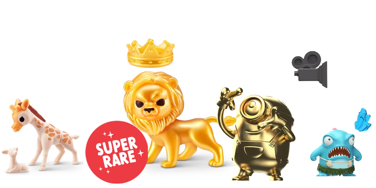 Gumi Yum Surprise: 27 Wildlife-Tiere, goldener Löwe und Minions