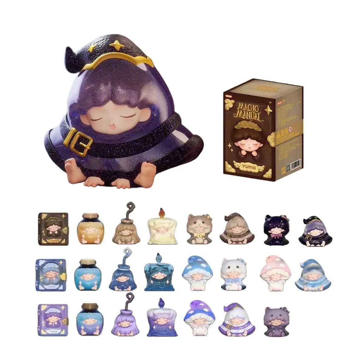 Holy Magic Hat, the Magic Manual box and all 23 figures